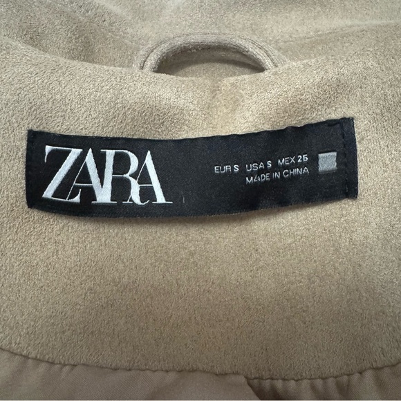 Zara Faux Suede Moto Jacket with Rhinestone Trim & Belt - Picture 9 of 11